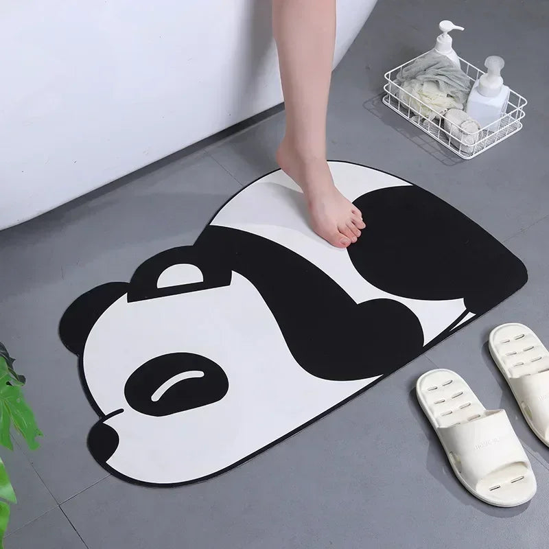 Cartoon Bathroom Bath Mat Super Absorbent Bathroom Rugs Set Non Slip Entrance Doormat Nappa Skin Floor Mats Toilet Carpet
