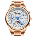 GUANQIN Leather Steel Mechanical Sapphire Men Watches Top Brand Luxury Waterproof Automatic Wristwatch Calendar Moon Phase