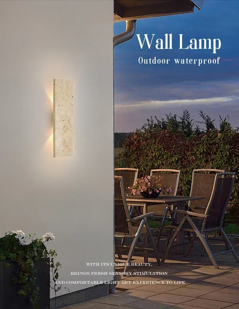 Outdoor Waterproof Wall Lamps Strip Natural stone Wall Lights 18W LED Wall Lamp Bedroom Exterior Outdoor Lighting Fixtures