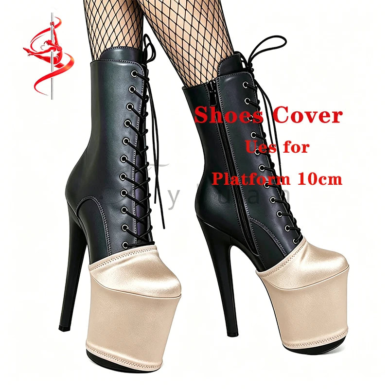 Black Wear Resistant Pole Dance Shoe Cover Protects Boots Sandals Pumps High Heels 20CM Boots Training Heels Protection Cover