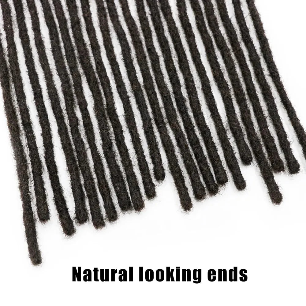 0.6 Cm Real Human Hair Dreadlock Extensions 4-18 Inch 10/40/70 Strands Full Handmade Locs Soft Natural Bulk Hair for Men Women