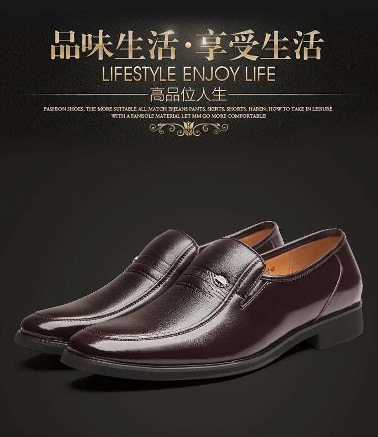 Leather Men Formal Shoes Luxury Brand 2026 Men's Loafers Dress Moccasins Breathable Slip on Black Driving Shoes Plus Size 38-44
