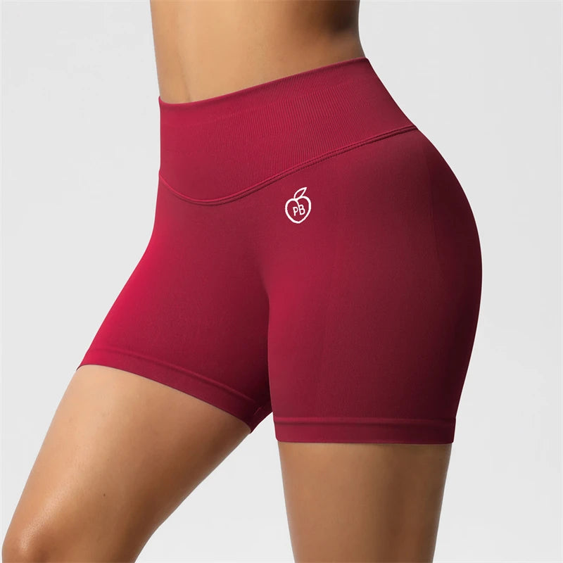Women Bum Three Waist Sections Sports Shaping Shorts Seamless Sports Shorts For Women Cycling Jogging Fitness High Waist Push Up