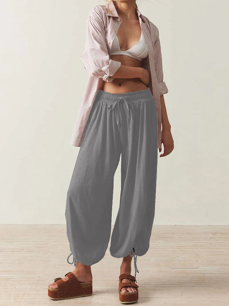 2026 New Drawstring Lantern Pants Women's Casual High Waist Loose Trousers Spring Summer Fashion Streetwear Female Joggers Pants