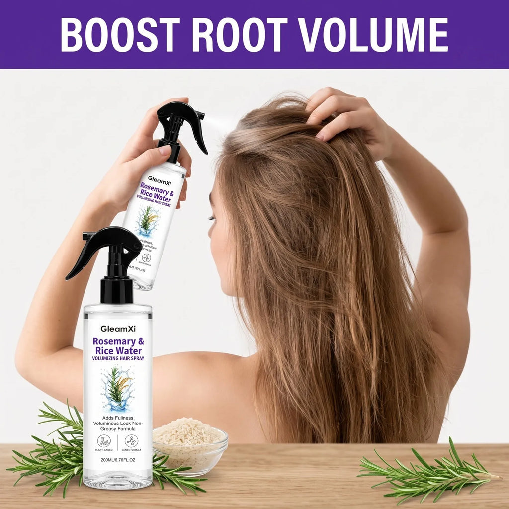 Rosemary Rice Water Volumizing Hair Spray Lightweight Non Greasy Root Boost Smooth Frizzy Hair Natural Looking Volume 200ml