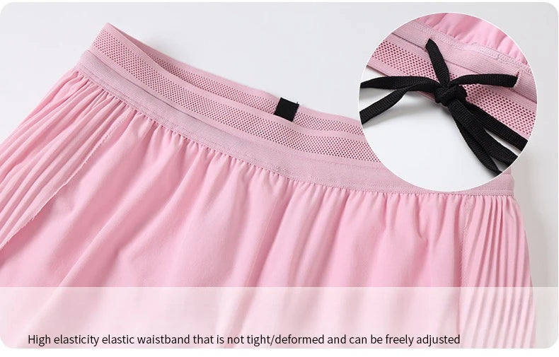 Womens Tennis Golf Skort Built‑in Liner Shorts Two‑Piece Look Sports Skirt Yoga Running Fitness Gym Workout Outdoor Short Skirt