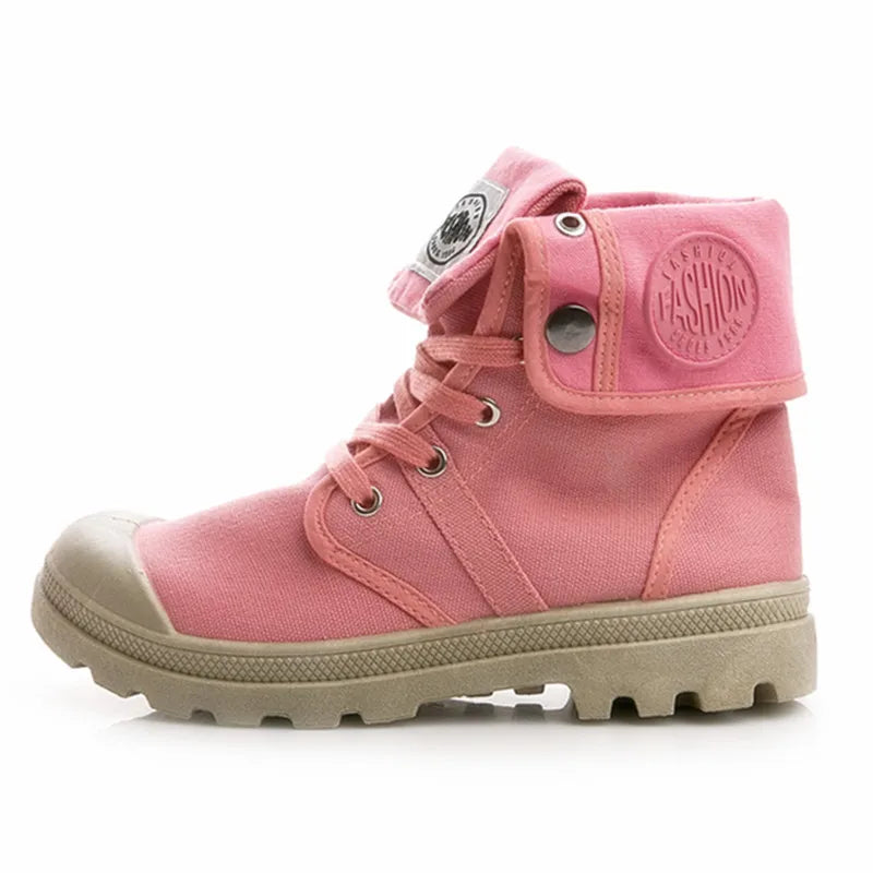 New Canvas Shoes Women Work Boots Palladium Style Fashion High-top Breathable Ankle Casual Shoes Female High Quality 35-41