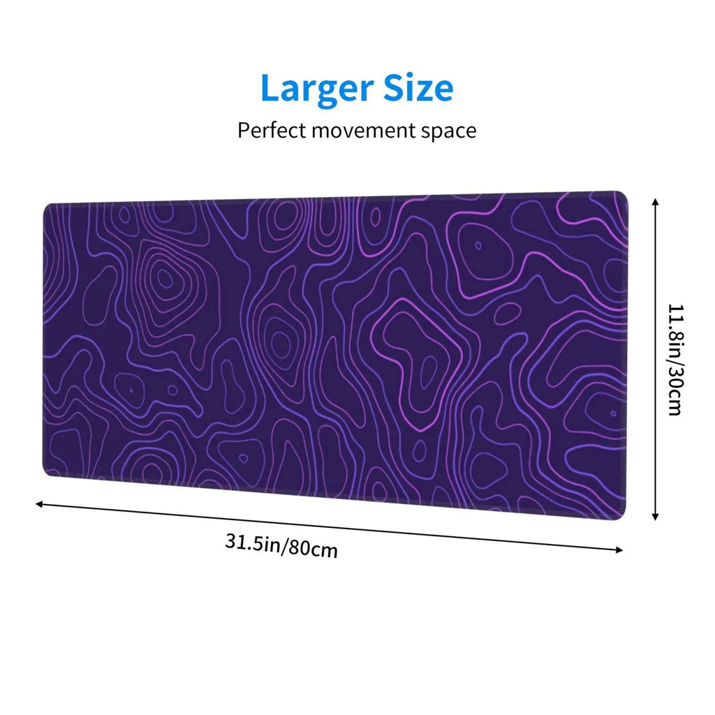Purple Terrain Texture Pattern Mouse Pad, Minimalist Style Table Pad, Large Mouse Pad, Perfect Gift for Friends and Colleagues.