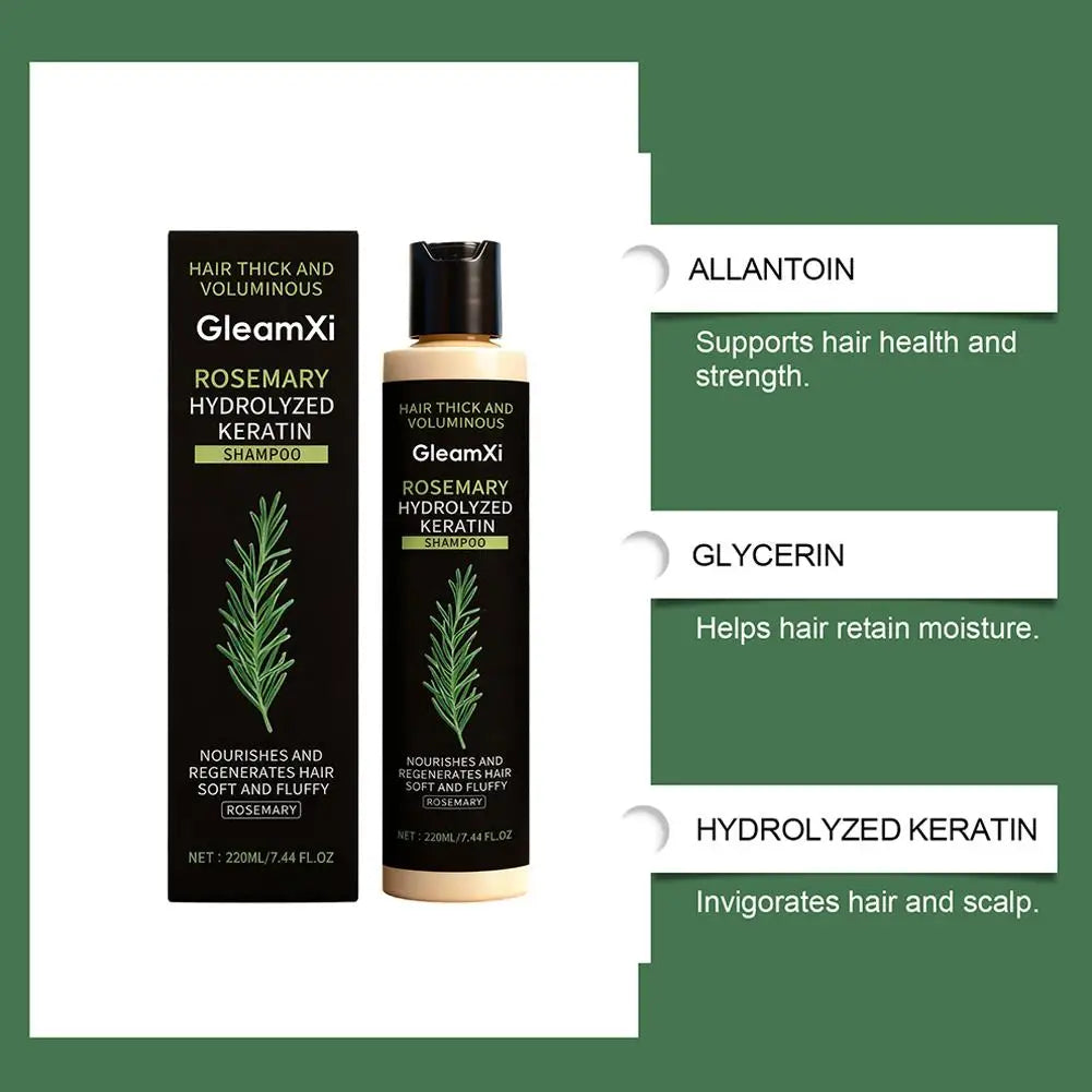 220ml Rosemary Hair Growth Shampoo Organic Rosemary Oil for Hair Growth, Natural Anti Loss Thickening Shampoo for Thinning Hair
