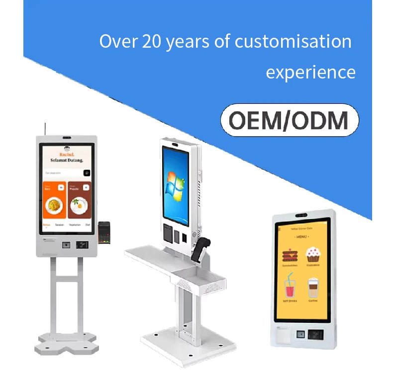 High Quality 21.5 Inch Touch Screen Floor-Standing Payment Kiosk Wall-Mounted/ Floor-Mounted Ordering Machine With SDK Function