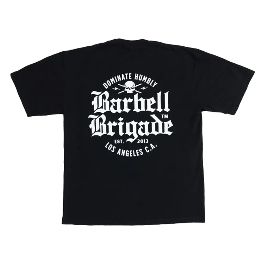 Clearance Sale BARBELL Men Running Sport Cotton T-shirt Gym Fitness Skull Print Shirt Summer Jogging Training Tee Tops