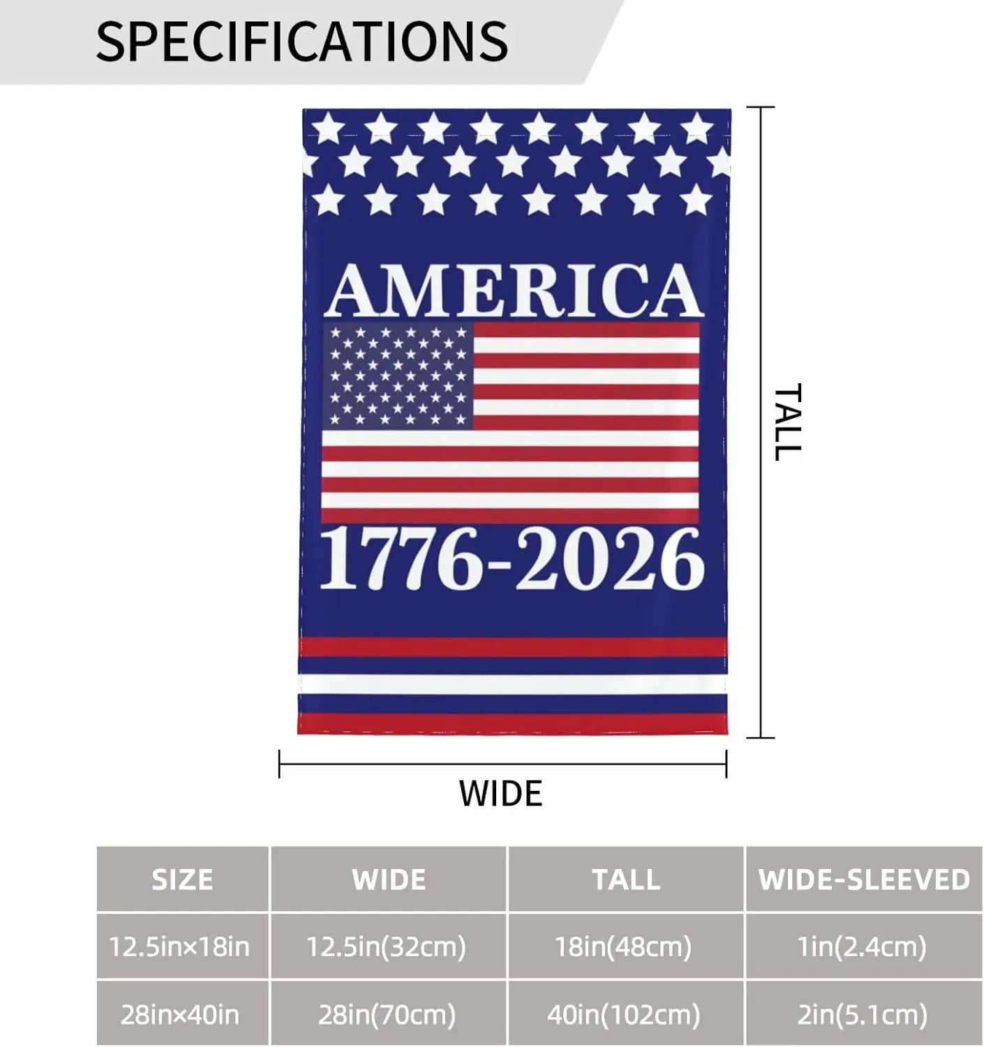 America 250th Birthday Garden Flag 12x18 1776 2026 America 250 Years Anniversary Yard Sign God Bless Usa Patriot House Flag  KKX