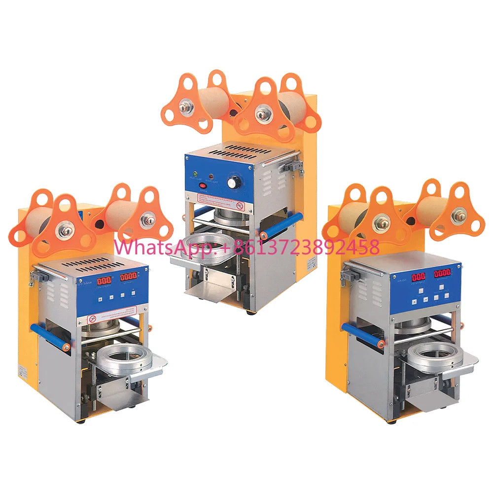 Automatic 400-600 Cups Per Hour Bubble Tea Cup Sealer Machine  Digital Full Drink Disposable Cup Sealer Making Machine
