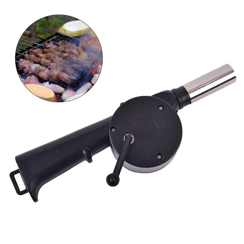 Blower Fire Camping BBQ Air Fan Barbecue Outdoor Cooking Picnic Grill Starter.