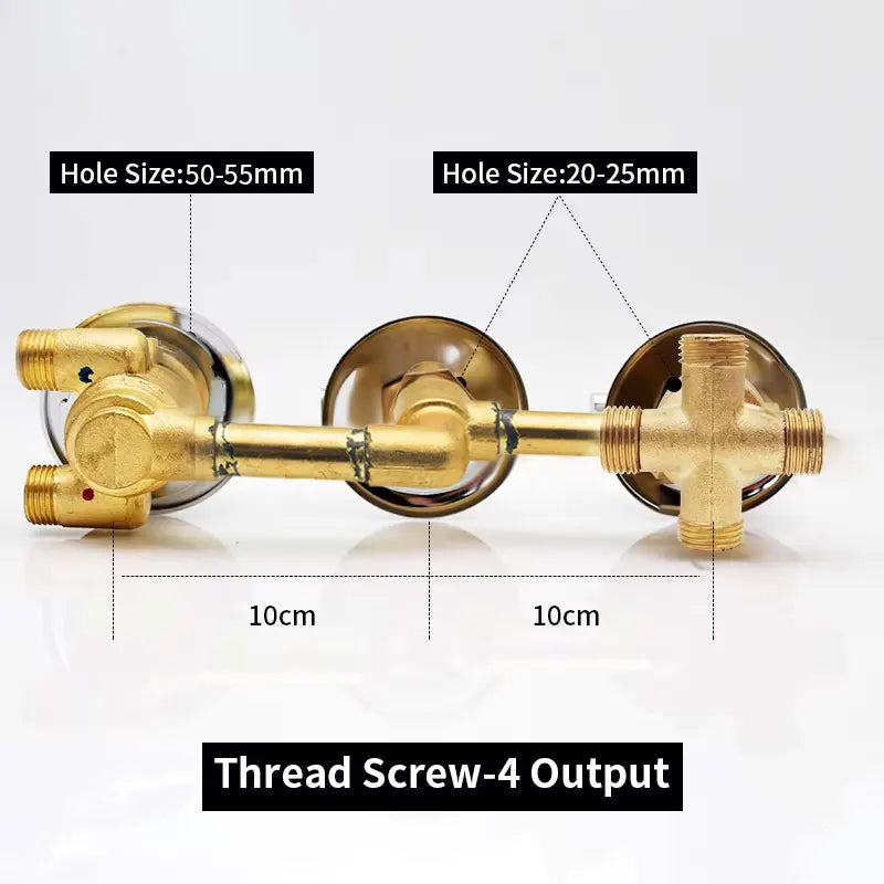 New Triple Handle Thermostatic Brass Shower Faucet Shower Room Auto Thermostatic Control Valve Mixer Tap  2/3/4/5 Way Diverter