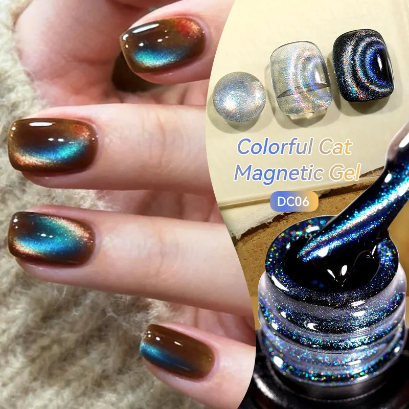 LILYCUTE 7ml Gold Coffee Cat Magnetic Gel Nail Polish Autumn Winter Nails Ultra Shine Moonlight Semi Permanent UV Gel Soak Off