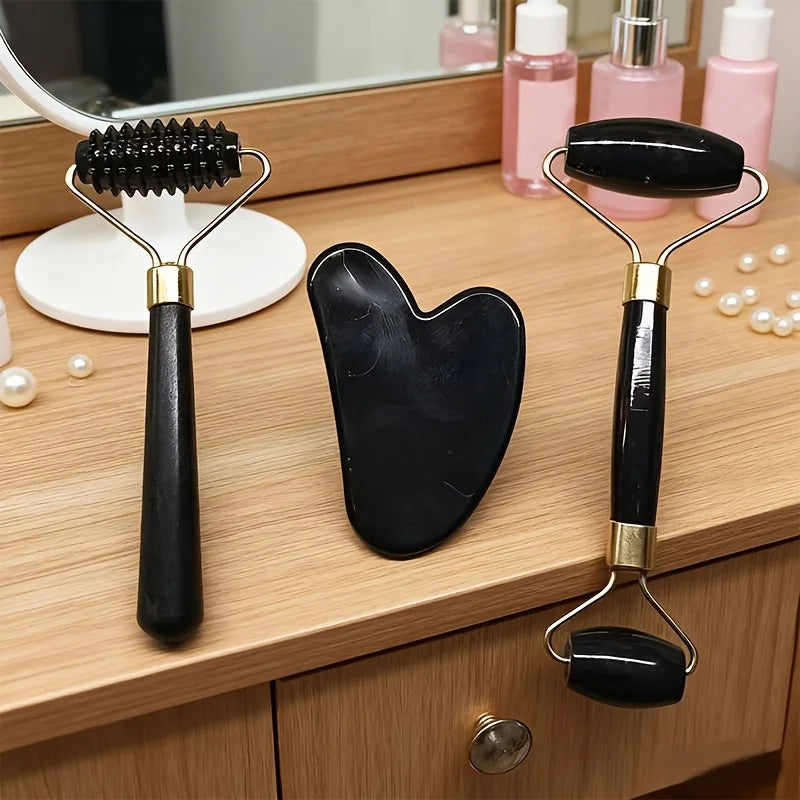 Beauty Massage Tool Sets, New Lightweight Plastic Beauty Stick, Dual-Ended Face, Body Massage Tool Includes Roller Massage