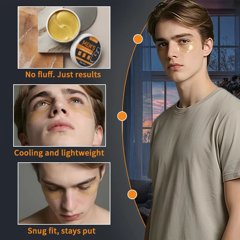 Men's Retinol & Collagen Under-Eye Mask – Anti-Aging, Reduce Dark Circles, Puffiness & Fine Lines, Men Firms Eye Patches