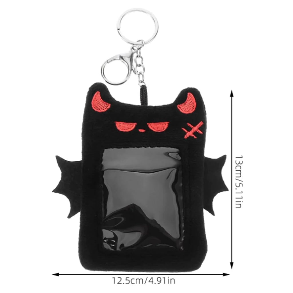 Cartoon Devil Plush Photocard Case Photo ID Credit Band Card Holder Card Case Students Idols Photos Protective Cover