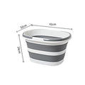 16L Collapsible Mop Bucket with Handles Space Saving Foldable Silicone Tub for Cleaning, Laundry, Storage - Portable Wash Basin