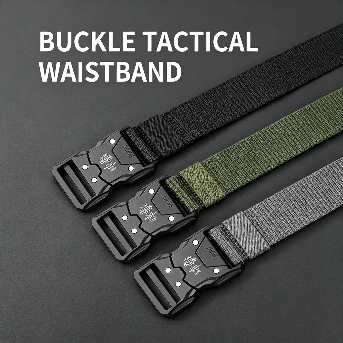 2-Pack Unisex Multifunctional Tactical Nylon Belt Breathable Canvas Weave for Outdoor Sports And Training