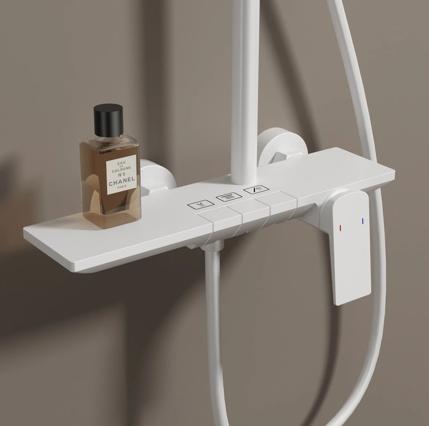 Hot Cold Piano Bathroom Shower System Set Brushed Rose Gold Waterfall Bathroom Faucet Rainfall Piano Bathroom Shower Set