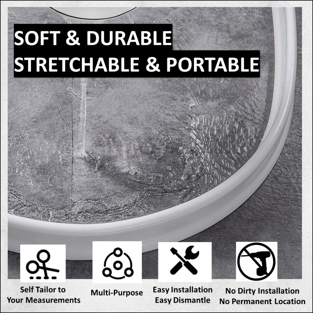 Bathroom Water Stopper Shower Barrier Door Threshold Water Blocking Wash Basin Splashproof Bendable Silicone Sealing Dam Barrier