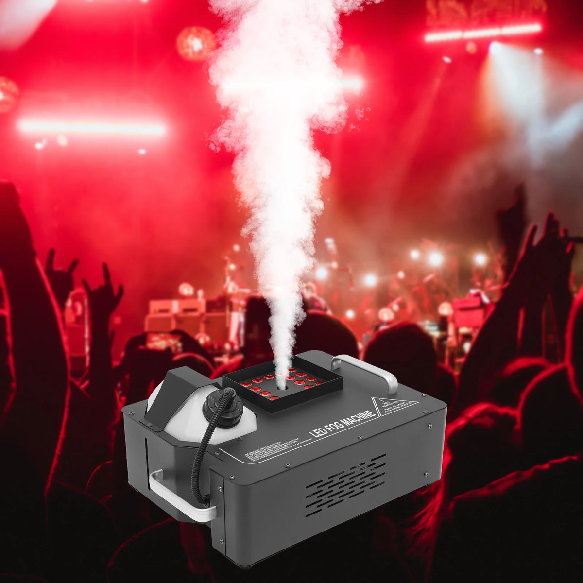 24LED 3‑in‑1 Vertical Column Smoke Machine, 1500W High‑Power Fog Machine with Remote Control for Stage, Party, Halloween, Wedding Events