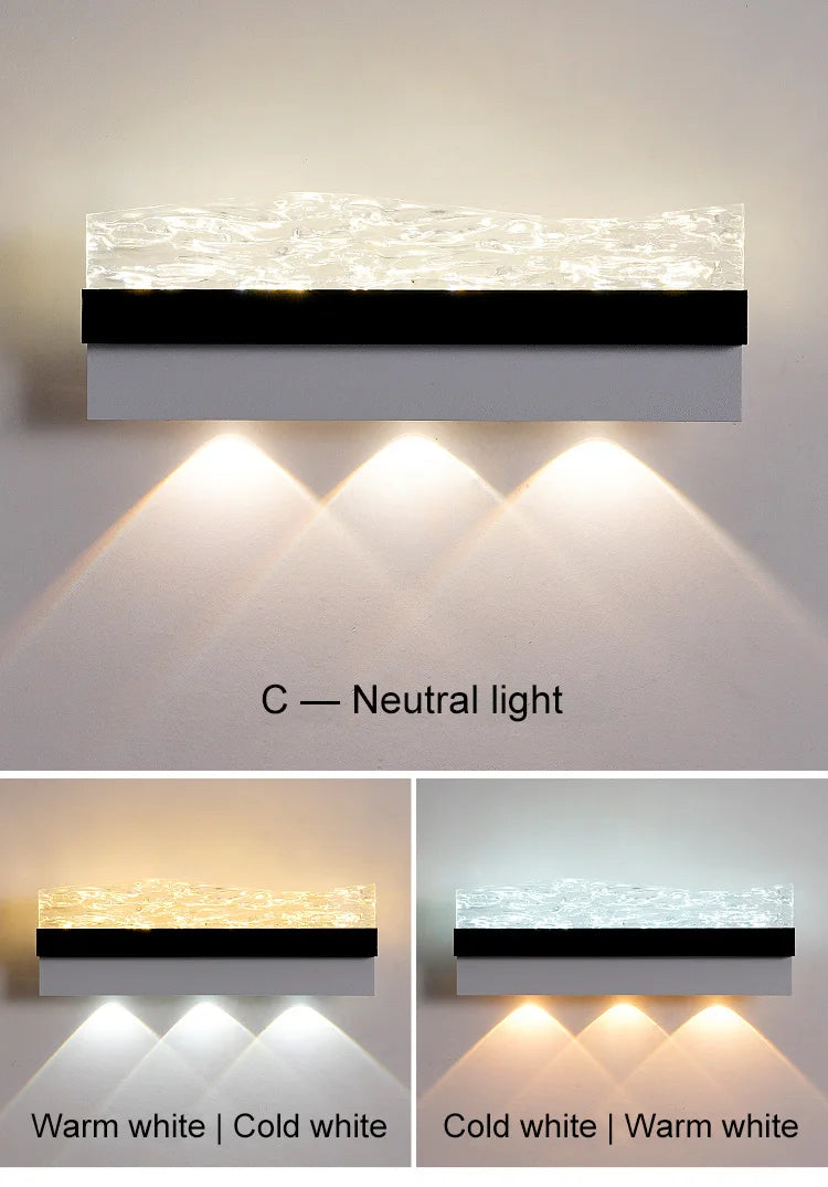 16W Creative Acrylic Textured Led Wall Light Bedroom Living room Aisle Light Long Strip New Design Art Decorative Ambient Light