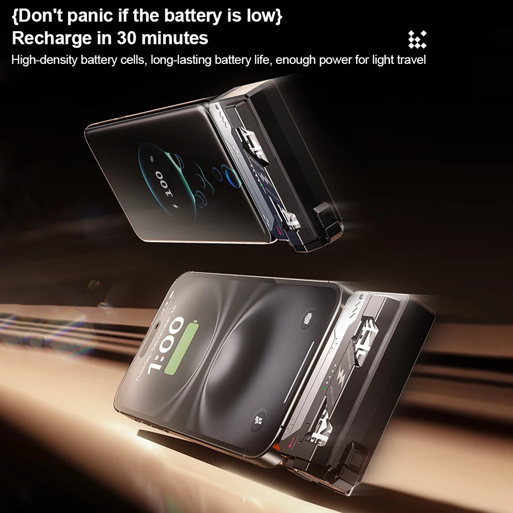 10000mah power bank with replaceable battery fast charging power bank with cable detachable mecha style mobile power bank