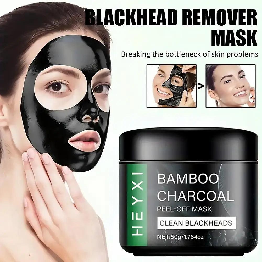 Charcoal Bamboo Peel Off Mask 50g,Deep Cleansing Blackhead Remover, Oil Control Pore Purifying Mud Mask for T-Zone Care