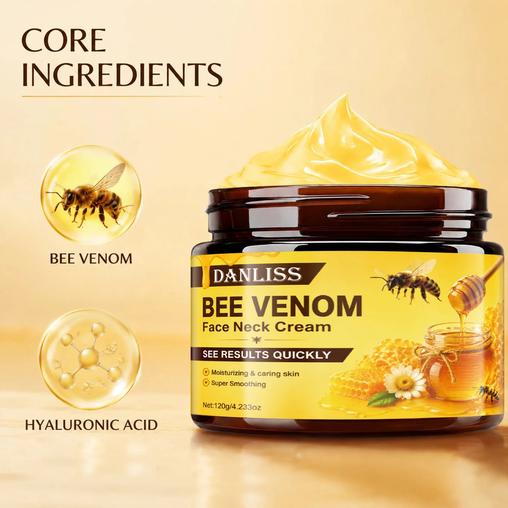 Bee Venom Face & Neck Cream with Hyaluronic Acid – Lifting, Smoothing & Hydrating Moisturizer for Visible Contour Improvement.