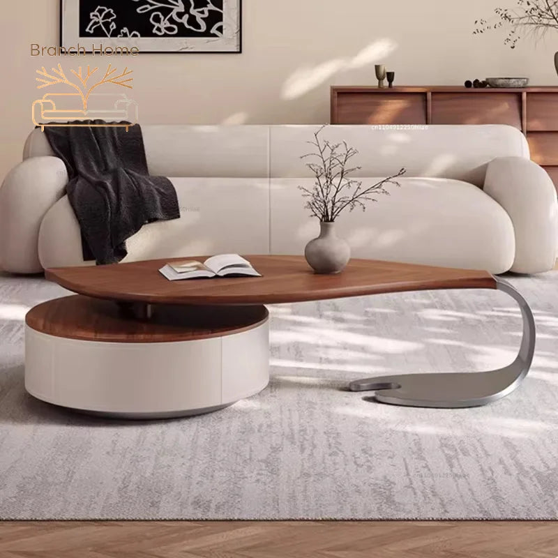 ！@Living Room Furniture Set Wooden Modern Nesting China Small Oval Shape Side Tea Table Design Leaf Shaped Coffee Table