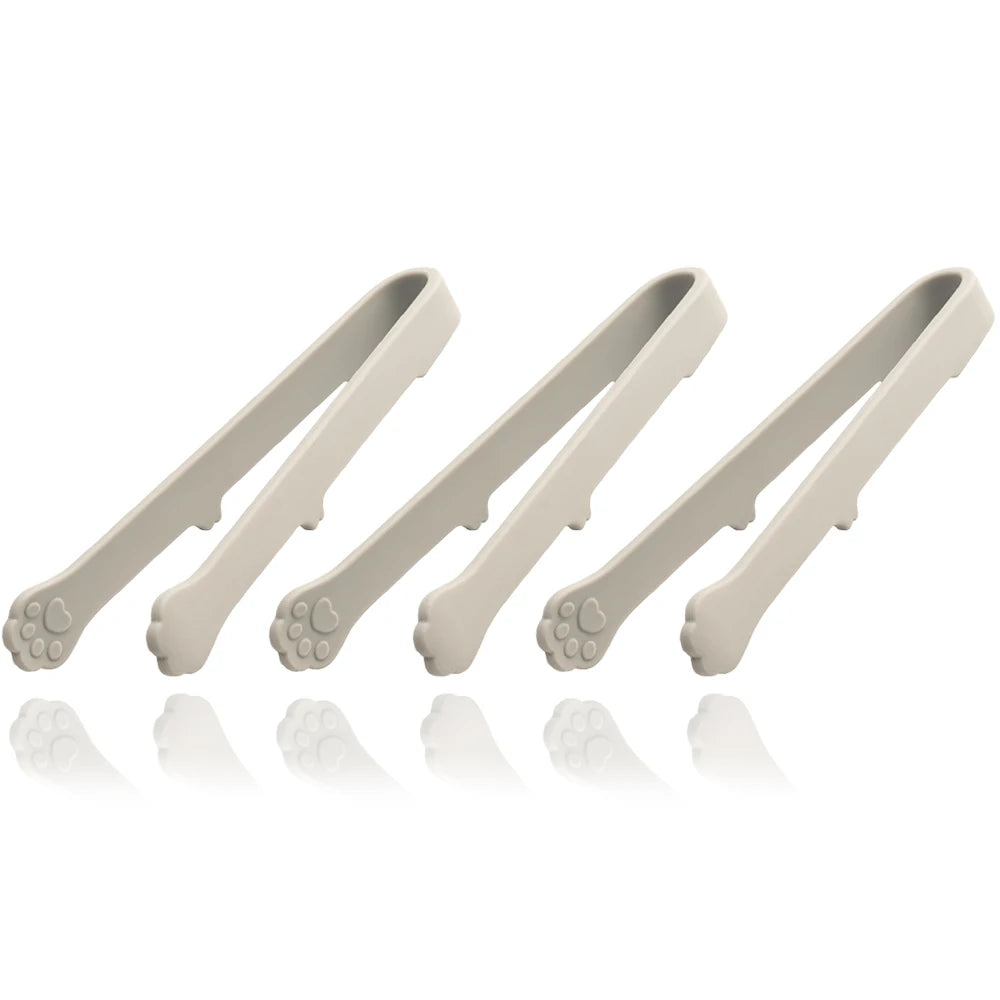 3Pcs Coffee Sugar Clip Silicone Anti-skid Ice Tongs Cat Paw Shape Food Cake Clamp Kitchen Gadgets Bar Buffet Tools Tweezer