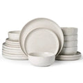 Meteor Plates and Bowls Sets, 18-Piece Stoneware Dinnerware Sets, Dishes Set for 6, Microwave and Dishwasher Safe Tableware