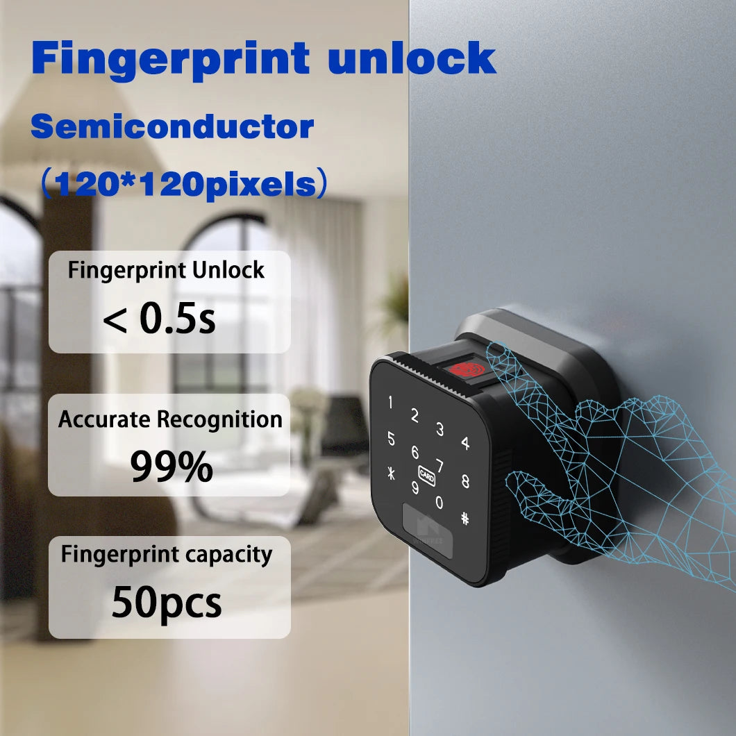 WINFREE Smart Lock Fingerprint Door Lock Passcode Card Key TTLock Bluetooth Keyless Entry for Home Office