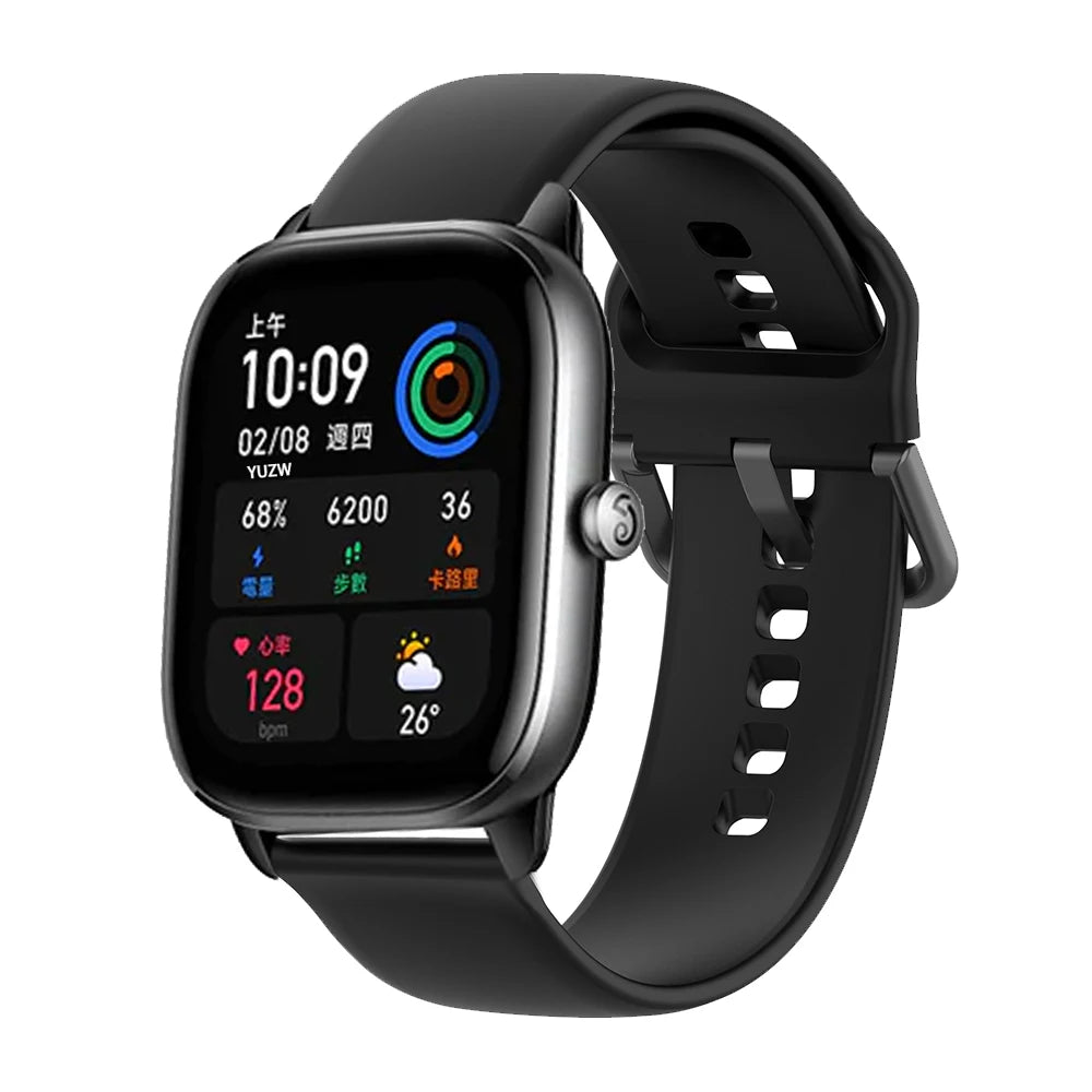 Strap For Amazfit GTS 2/4/3/GTS 2/4 Mini/GTR 4/2/2e 20mm/22mm Watch Silicone Sport Bracelet Amazfit bip 5 3/S/u pro Series band