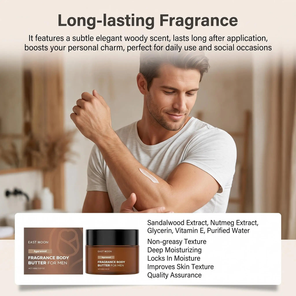 Men Pheromone Body Cream Agarwood Fragrance Skin Body Cream Long Lasting Hydrate Improve Male Rough Skin Boost Confident Charm