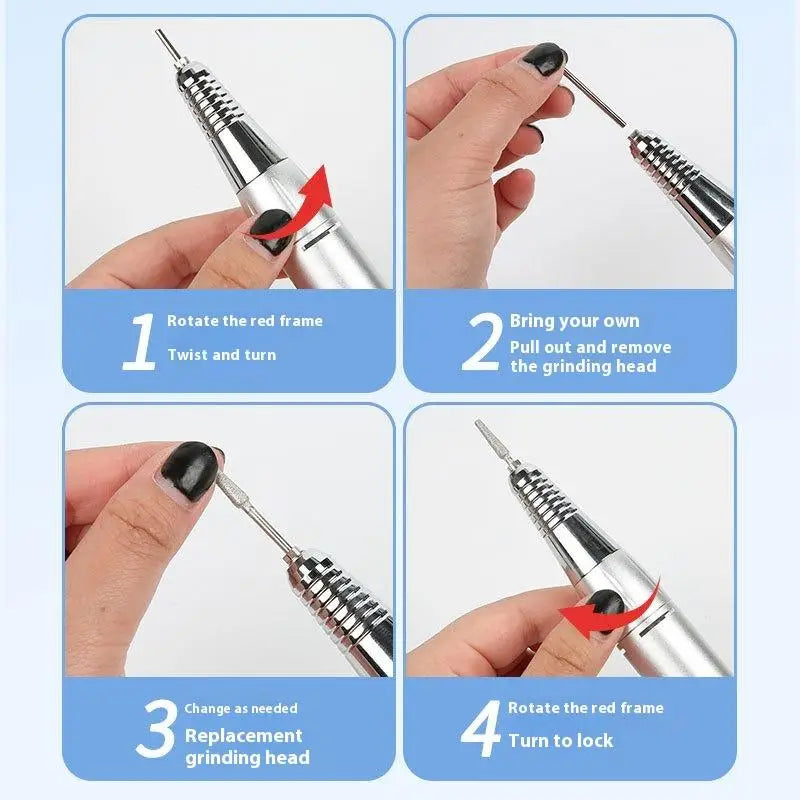35000 RPM Rechargeable Nail Drill Machine Professional Portable Electric Manicure File For Nails Gel Polish Remove Grinding