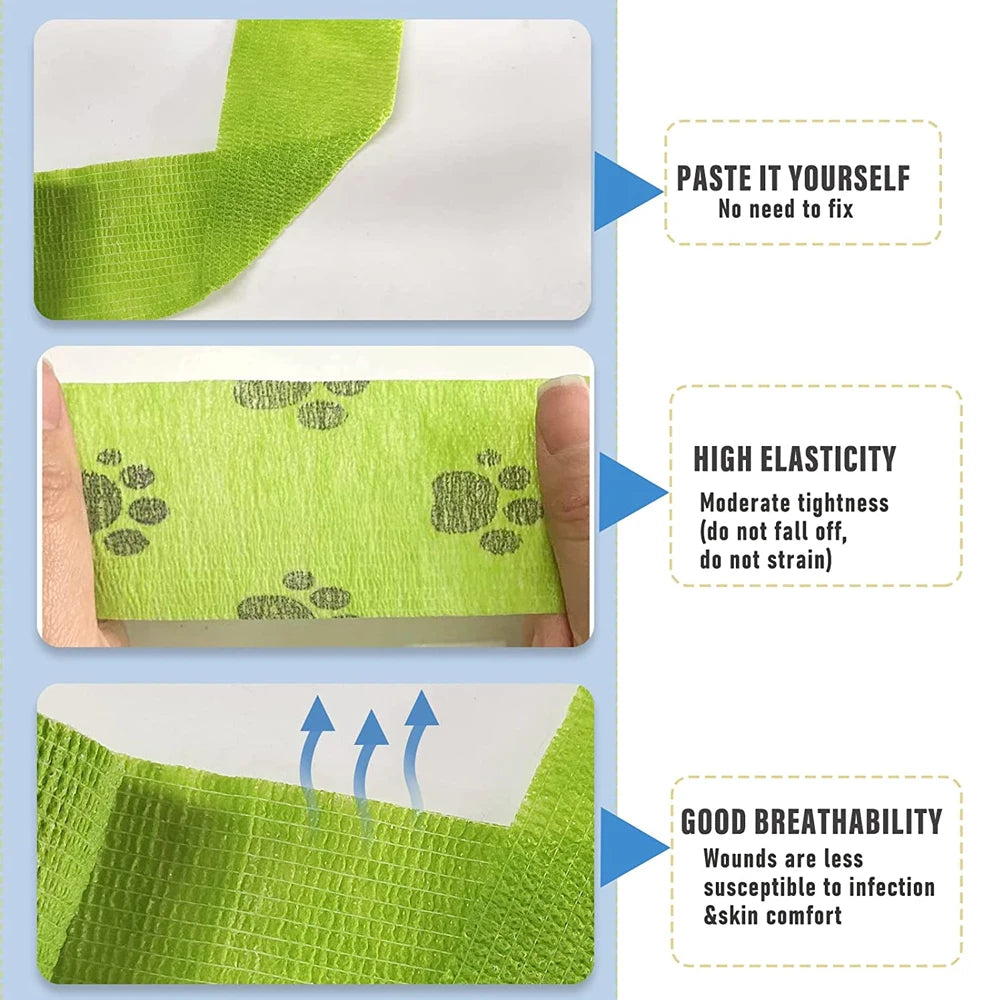 5Pcs/Lot 2.5cm Wide Colorful Athletic Wrap Tape Self Adhesive Elastic Bandage Elastoplast Sports Protector Wrist Finger Ankle