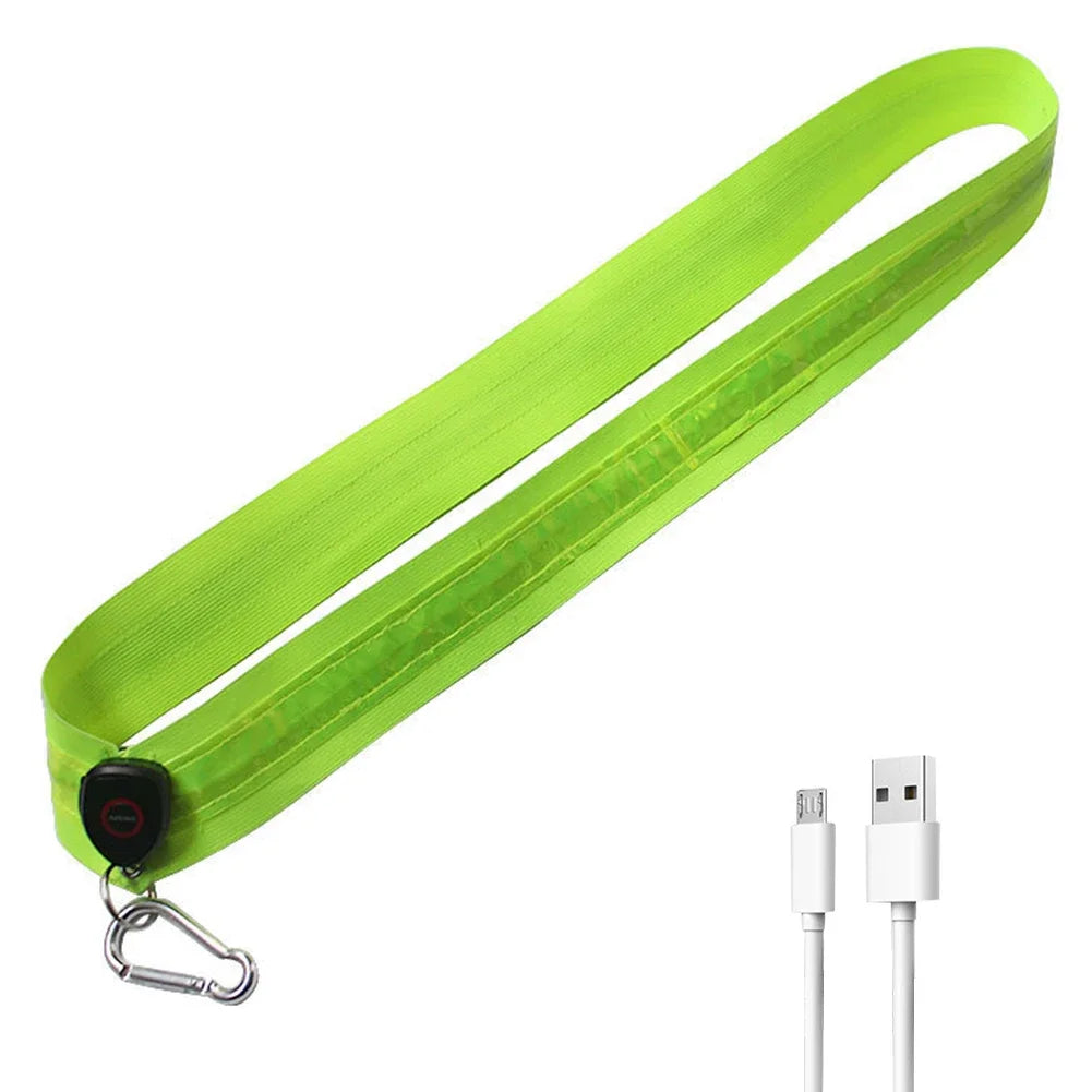 Reflective Straps Rechargeable LED Reflective Running Belt for Men Women Night Safety Outdoor Hiking Jogging Walking Light Gear