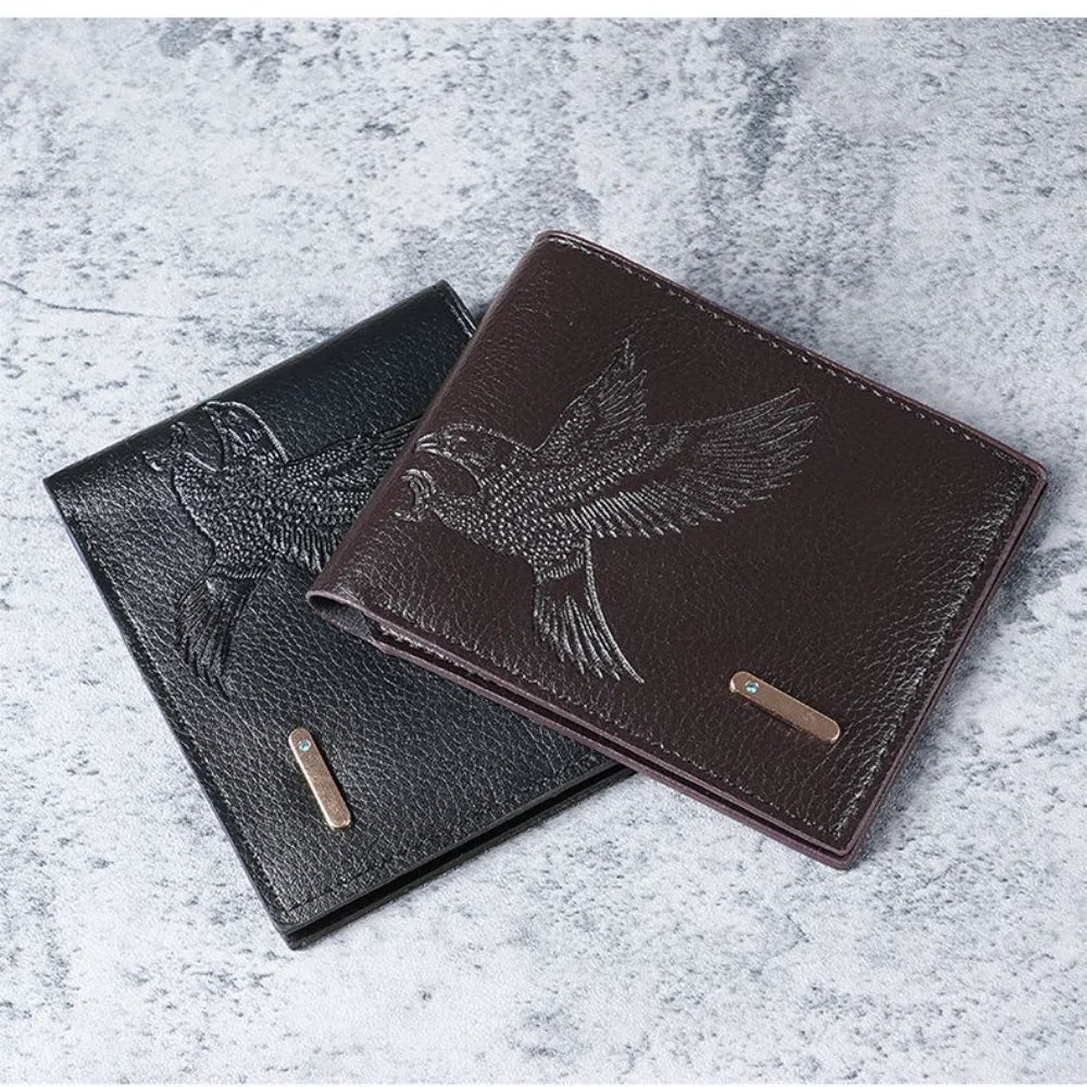 2025 Creativity Eagle Pattern Wallet MEN Soft Pu Wallet Thin Wallet Coin Purse For Gifts Card Holder Students