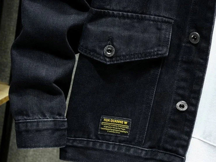 Denim Jackets Man Autumn Cargo Jeans Coat for Men Black Low Price Clothing of Fabric on Board Elatic Designer Korean Style G