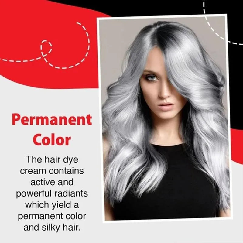 Gray Color Hair Dye Cream Unisex Smoky  Punk Style 100ml Light Grey Silver Permanent       s