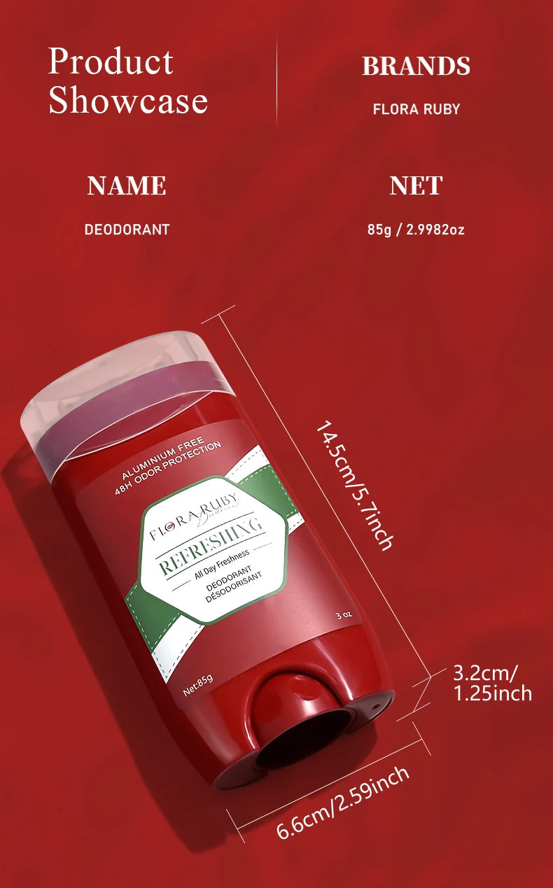 Aluminum Free Deodorant for Men,48H Odor Protection,48H Freshness & Lasting,with Sandalwood Cedarwood Scent,85g/3OZ