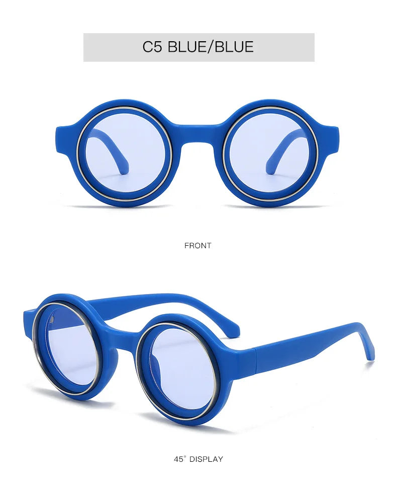 Men Sunglasses Fashion Retro Round Sun Glasses Classic Trendy Circular Outdoor Photography Accessory Eyewear UV400 Eyeglasses