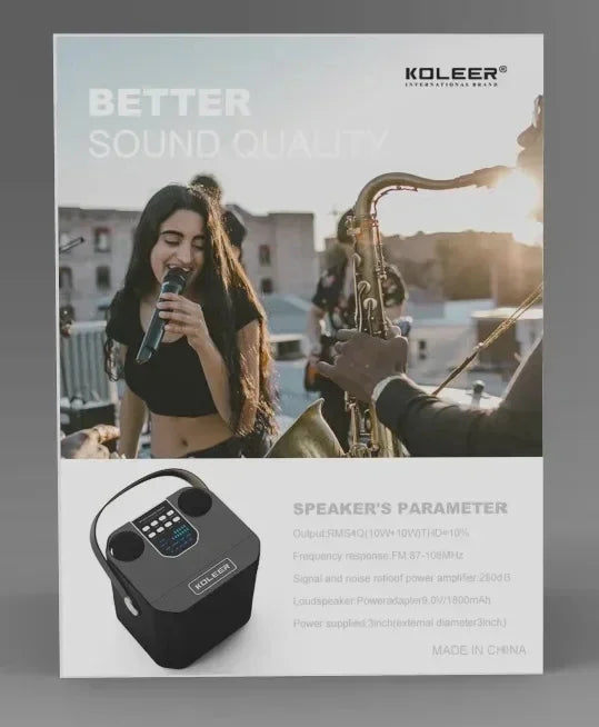 Wireless Subwoofer Portable Powerful Karaoke Bluetooth Speaker With Microphone Sound Box Music Machine High Power Caixa De Som