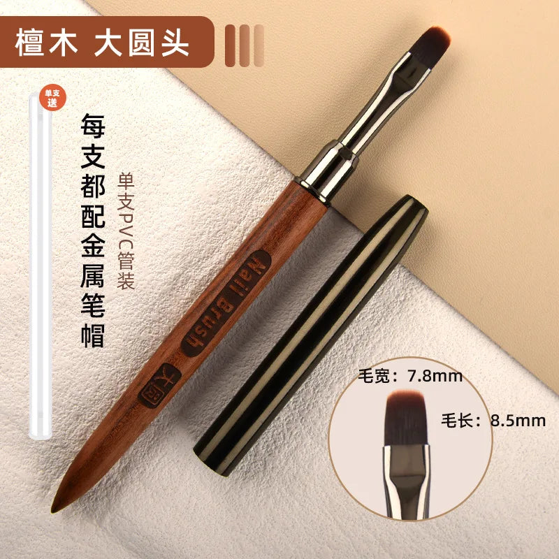 Nails Art Liner Brushes Wooden Handle Phototherapy Acrylic UV Gel Brush for Elongated Lines Painting Professional Manicure Tool