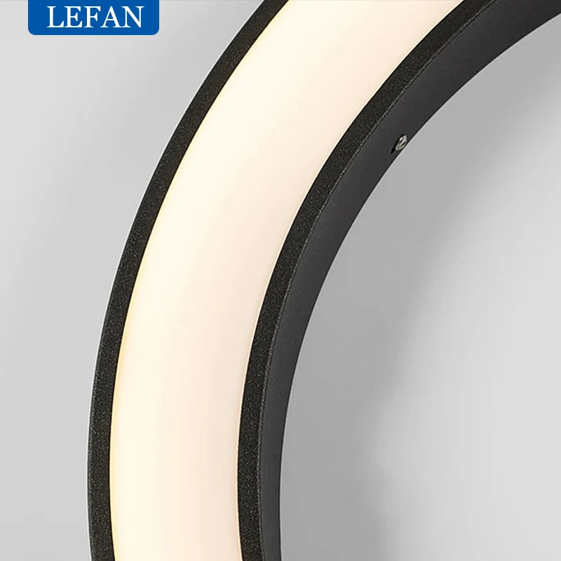 Modern IP65 Waterproof LED Outdoor Wall Light Villa Terrace Garden Street Light Round Moon Background Porch Lamps