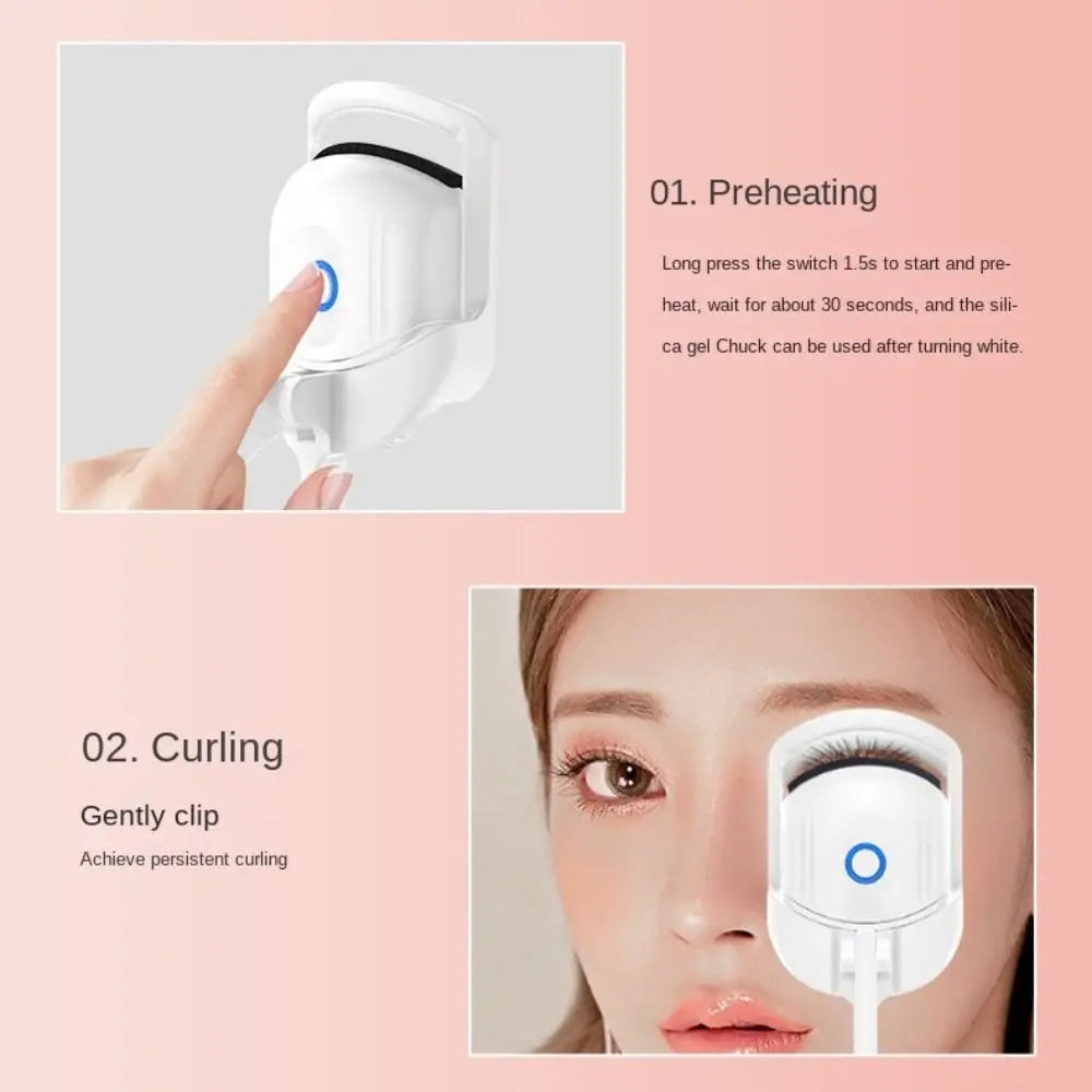 USB Rechargeable Easy To Use Temperature Control Electric Heated Eyelashes Curler Iron Perm Eyelashes Clip Makeup Accessories